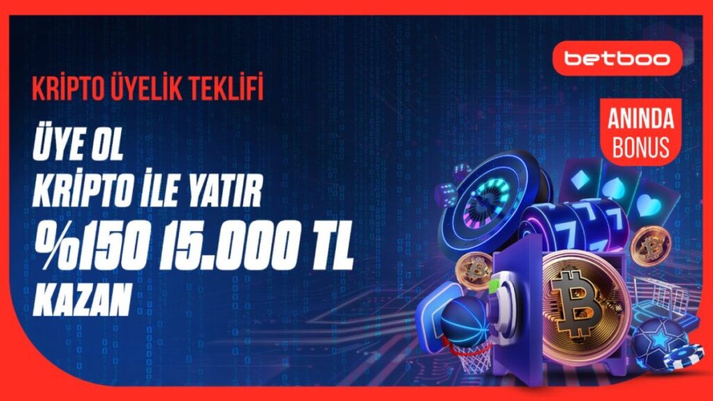 Betboo Bitcoin Ilk Üyelik Bonusu %150, Bitcoin ile Bahis